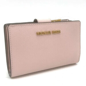 Michael Kors Medium Bifold Zip Chain Wallet Powder Blush